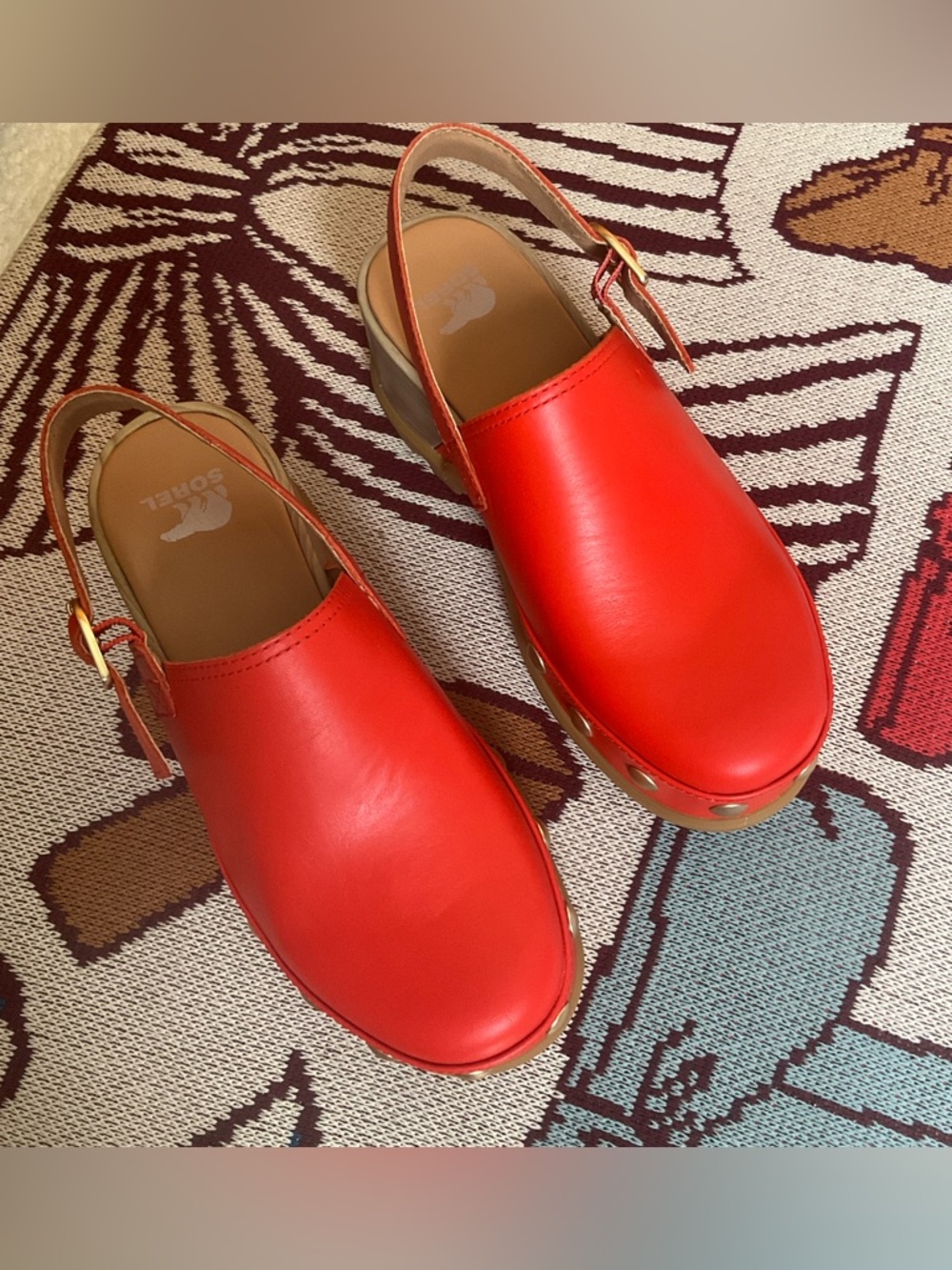 Sorel.Crimson Fire.🔥 Studded Slingback Clogs.Sorel’s Latest Spring Intro.8.5 - Picture 7 of 9
